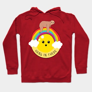 Hang in there sloth riding rainbow shirt Hoodie